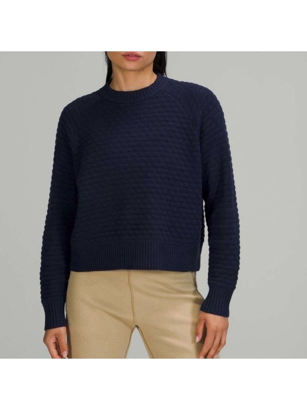 Lululemon Texture Play Crew Sweater Night Sea Size XS-S